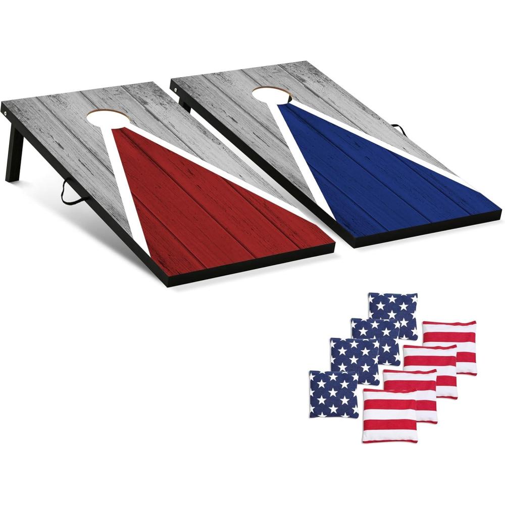 imageCornhole Board Set Cornhole Games for Adults Portable Choose Regulation or Tailgate Size4 x 2 Pyramid