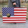 imageCornhole Board Set Cornhole Games for Adults Portable Choose Regulation or Tailgate Size3 x 2 American Flag