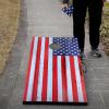 imageCornhole Board Set Cornhole Games for Adults Portable Choose Regulation or Tailgate Size4 x 2 American Flag
