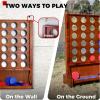 imageGiant Wooden 4 in a Row Connect Games with Folding Tray  Yard Outdoor Beach Games with Carrying Case  Two Styles to Play  Patented ProductBrown