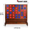 imageGiant Wooden 4 in a Row Connect Games with Folding Tray  Yard Outdoor Beach Games with Carrying Case  Two Styles to Play  Patented ProductBrown