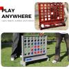 imageGiant Wooden 4 in a Row Connect Games with Folding Tray  Yard Outdoor Beach Games with Carrying Case  Two Styles to Play  Patented ProductWalnut