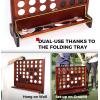 imageGiant Wooden 4 in a Row Connect Games with Folding Tray  Yard Outdoor Beach Games with Carrying Case  Two Styles to Play  Patented ProductWalnut
