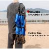 imageSPORT BEATS Low Beach Chairs Set of 2 Folding Beach Chairs High Back Support with Head Pillows Shoulder StrapsCyan