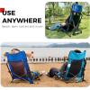 imageSPORT BEATS Low Beach Chairs Set of 2 Folding Beach Chairs High Back Support with Head Pillows Shoulder StrapsRed