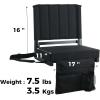 imageSPORT BEATS Stadium Seats with Back Support Bleacher Chairs with Back and Cushion Thick Padded Bleacher Seats Includes Shoulder StrapBlack