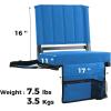 imageSPORT BEATS Stadium Seats with Back Support Bleacher Chairs with Back and Cushion Thick Padded Bleacher Seats Includes Shoulder StrapBlue