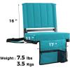 imageSPORT BEATS Stadium Seats with Back Support Bleacher Chairs with Back and Cushion Thick Padded Bleacher Seats Includes Shoulder StrapCyan