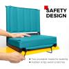 imageSPORT BEATS Stadium Seats with Back Support Bleacher Chairs with Back and Cushion Thick Padded Bleacher Seats Includes Shoulder StrapCyan