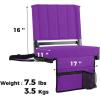 imageSPORT BEATS Stadium Seats with Back Support Bleacher Chairs with Back and Cushion Thick Padded Bleacher Seats Includes Shoulder StrapDark Purple