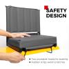 imageSPORT BEATS Stadium Seats with Back Support Bleacher Chairs with Back and Cushion Thick Padded Bleacher Seats Includes Shoulder StrapGrey