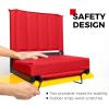 imageSPORT BEATS Stadium Seats with Back Support Bleacher Chairs with Back and Cushion Thick Padded Bleacher Seats Includes Shoulder StrapRed
