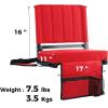 imageSPORT BEATS Stadium Seats with Back Support Bleacher Chairs with Back and Cushion Thick Padded Bleacher Seats Includes Shoulder StrapRed