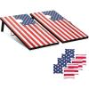 imageCornhole Board Set Cornhole Games for Adults Portable Choose Regulation or Tailgate Size4 x 2 American Flag