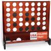 imageGiant Wooden 4 in a Row Connect Games with Folding Tray  Yard Outdoor Beach Games with Carrying Case  Two Styles to Play  Patented ProductWalnut