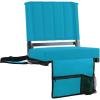 imageSPORT BEATS Stadium Seats with Back Support Bleacher Chairs with Back and Cushion Thick Padded Bleacher Seats Includes Shoulder StrapCyan