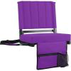 imageSPORT BEATS Stadium Seats with Back Support Bleacher Chairs with Back and Cushion Thick Padded Bleacher Seats Includes Shoulder StrapDark Purple