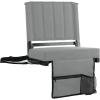 imageSPORT BEATS Stadium Seats with Back Support Bleacher Chairs with Back and Cushion Thick Padded Bleacher Seats Includes Shoulder StrapGrey