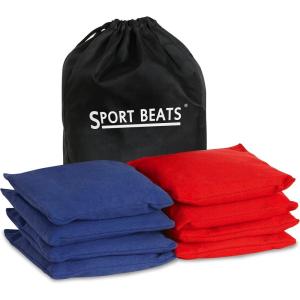 imageCornhole Bags Set of 8 Regulation Weight ampamp Size Includes Carry CaseRed  Navy Blue