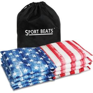 imageCornhole Bags Set of 8 Regulation Weight ampamp Size Includes Carry CaseRustic Stars  Stripes