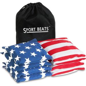 imageCornhole Bags Set of 8 Regulation Weight ampamp Size Includes Carry CaseStars  Stripes