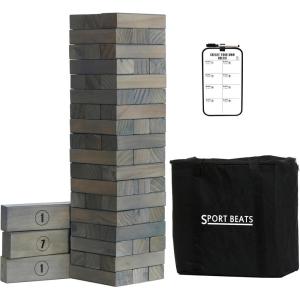 imageOutdoor Games Large Tower Game 54 Blocks Stacking Game Includes Carry Bag and ScoreboardGray