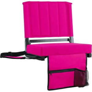 imageSPORT BEATS Stadium Seats with Back Support Bleacher Chairs with Back and Cushion Thick Padded Bleacher Seats Includes Shoulder StrapPink